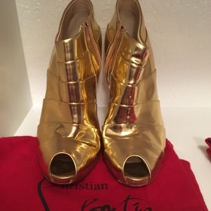 Gold Louboutin Booties